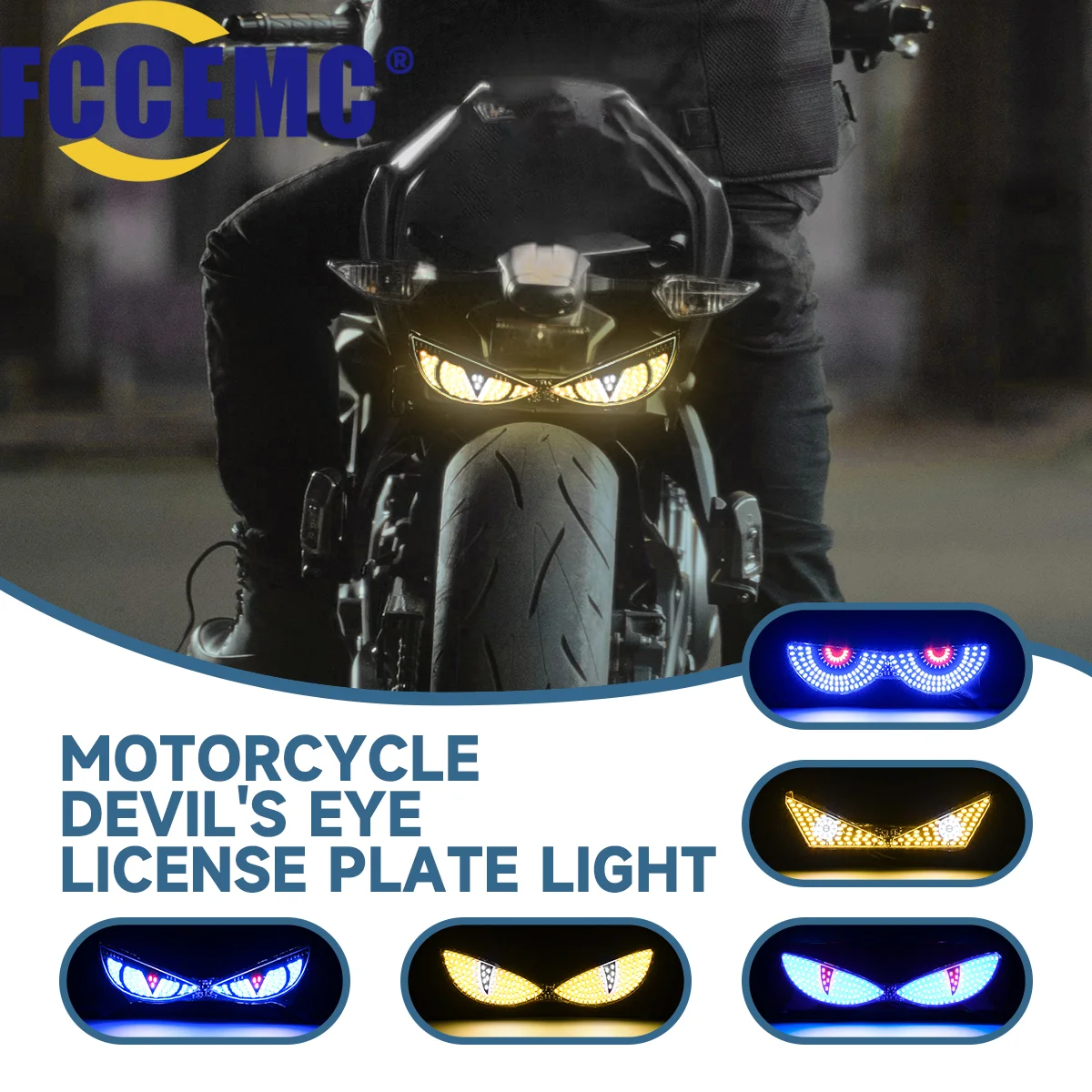1 paar Motorrad Kennzeichen Rücklicht Geändert Dekorative Atmosphäre Lampe LED Teufel Auge Strobe Einzigen Lichter 12V Universal