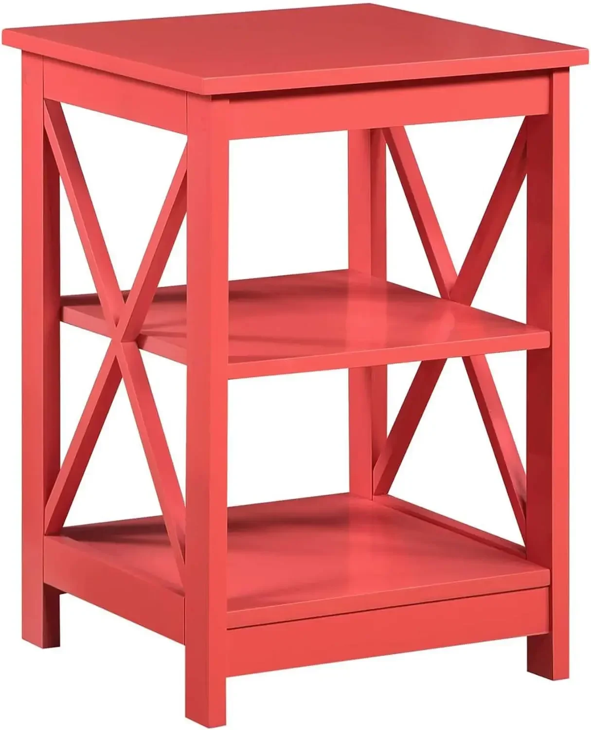 2024 USA Convenience Concepts Oxford End Table with Shelves, Coral