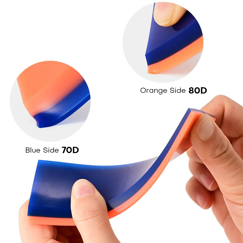 FOSHIO 4 pz/scatola raschietto in gomma morbida a doppio strato in fibra di carbonio pellicola avvolgente in vinile Set tergipavimento strumento per la pulizia dell'acqua della finestra di vetro dell'auto