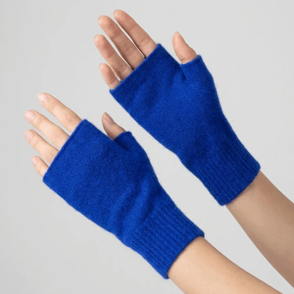 Fashion Soft Knitted Gloves Wool Mink Cashmere Half Finger Gloves Korean Style Fingerless Mittens Women