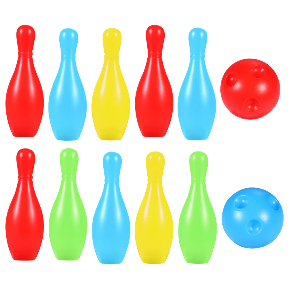 10pcs Mini Bowling Toy Set 12CM Plastic Kids Sports Fitness Child Hand eye Coordination Educational Toy Household