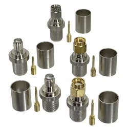 10Pcs SMA RP SMA Male plug & Female Jack Crimp RG8 LMR400 Cable RF Coaxial connector Wire Terminals 50ohm