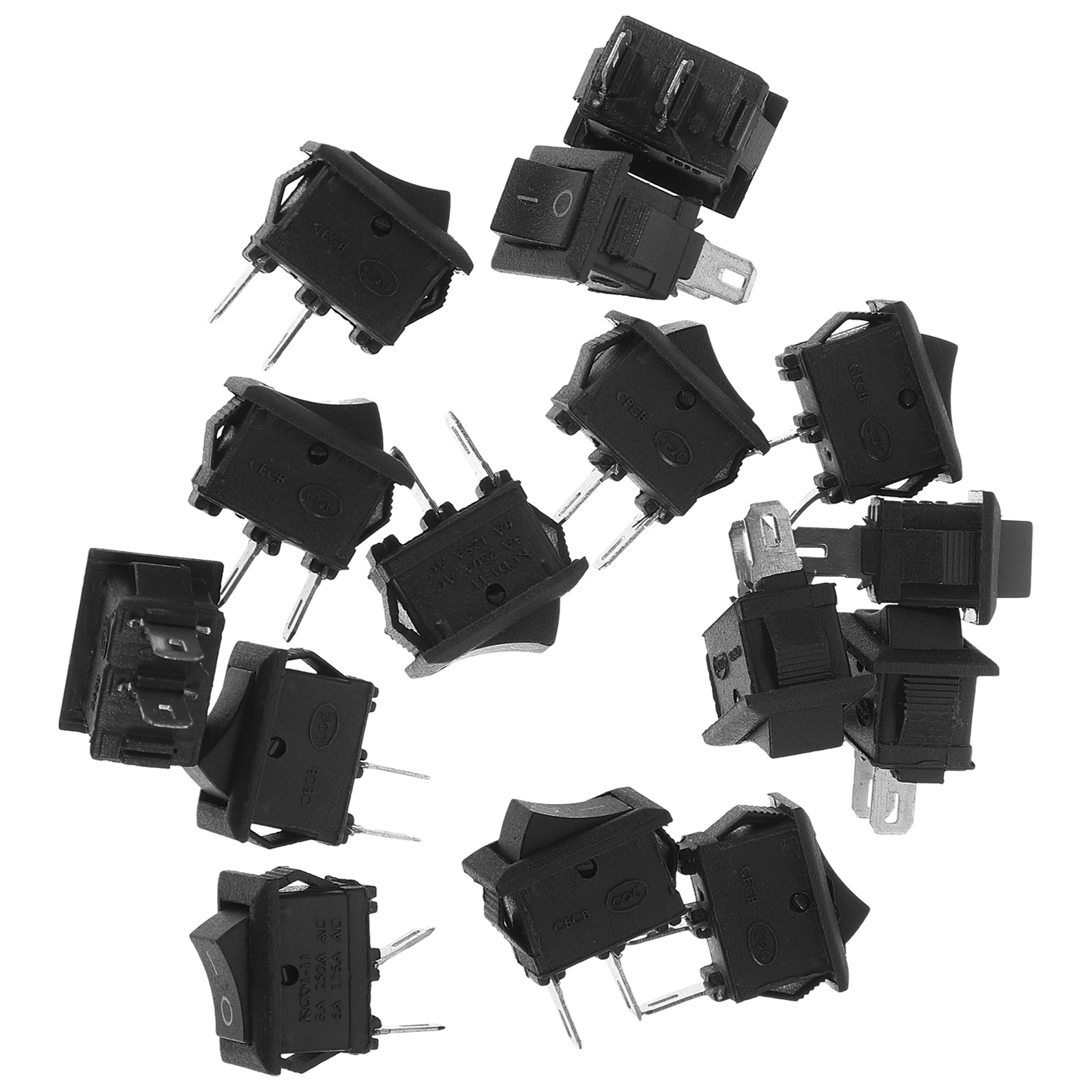

15 Pcs Rocker Switch Marine Switches Snap Toggle Car Boat on off 2 Pin Joystick