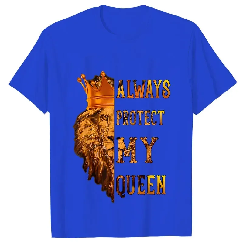 Lion King and Queen Couples T Shirt Love Top Fashion Short Sleeve Couple Clothes Korean Oversized Tshirt Love Women Men Top Tees