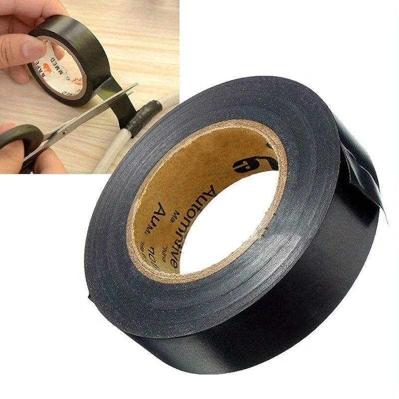 3 لفات من الأشرطة الكهربائية البلاستيكية السوداء، شريط لاصق عازل مثبطات اللهب، أدوات كهربائية ذاتية الصنع 18 مم × 5 م #2