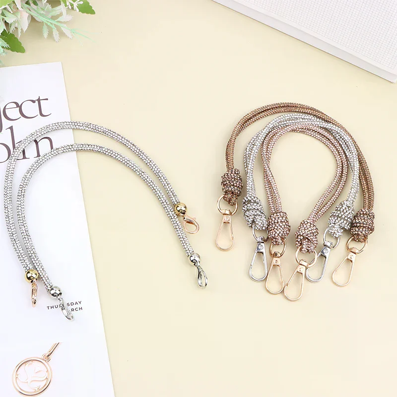Stylish Handbag Chain Strap Embellished With Rhinestones Loop Knot Closure Suitable For Evening Casual DIY Wallet Making Women