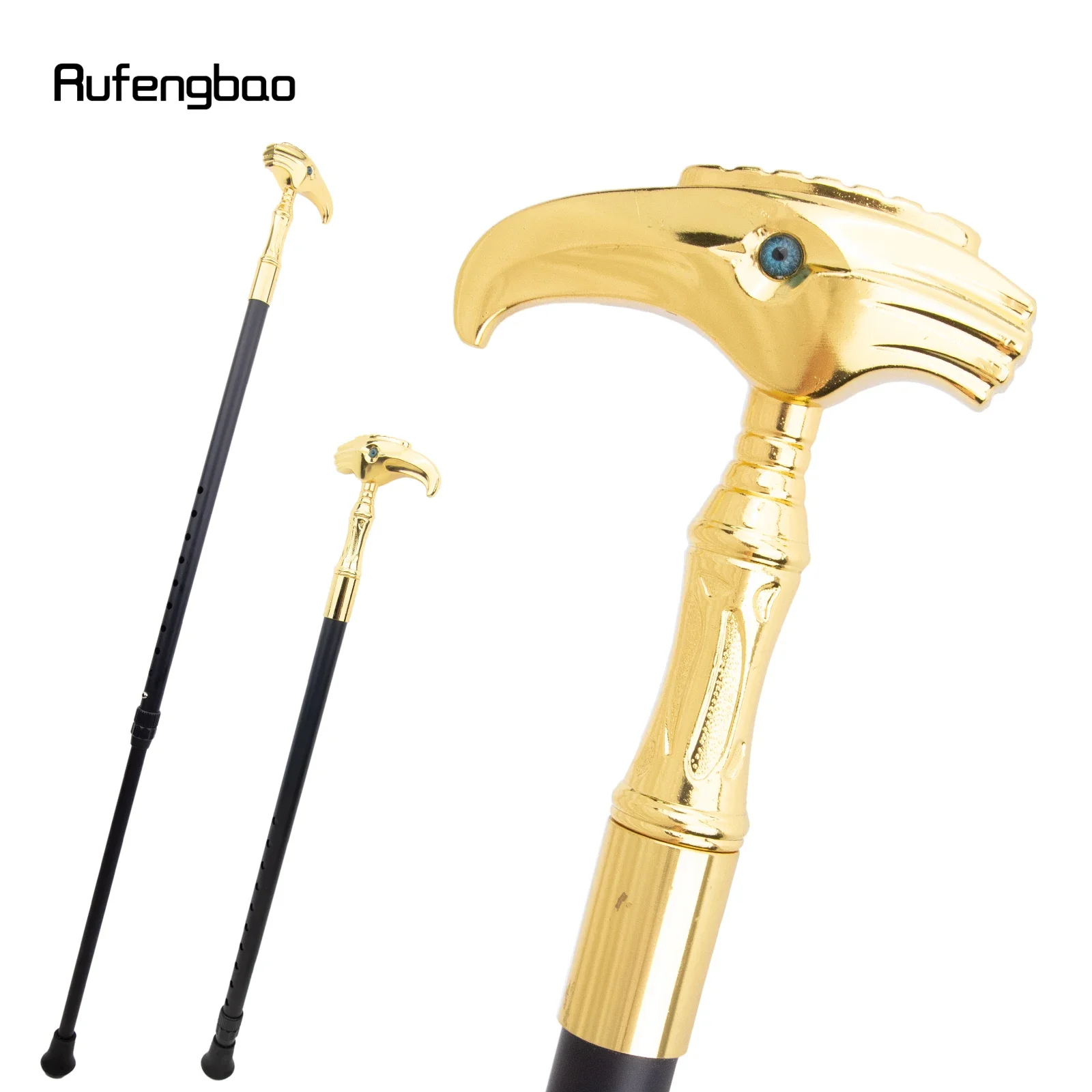 

Golden Luxury Decorative Cosplay Eagle Flexible Cane Elegant Fashion Adjustable Cane Cosplay Alloy Crosier Vintage Stick 105cm