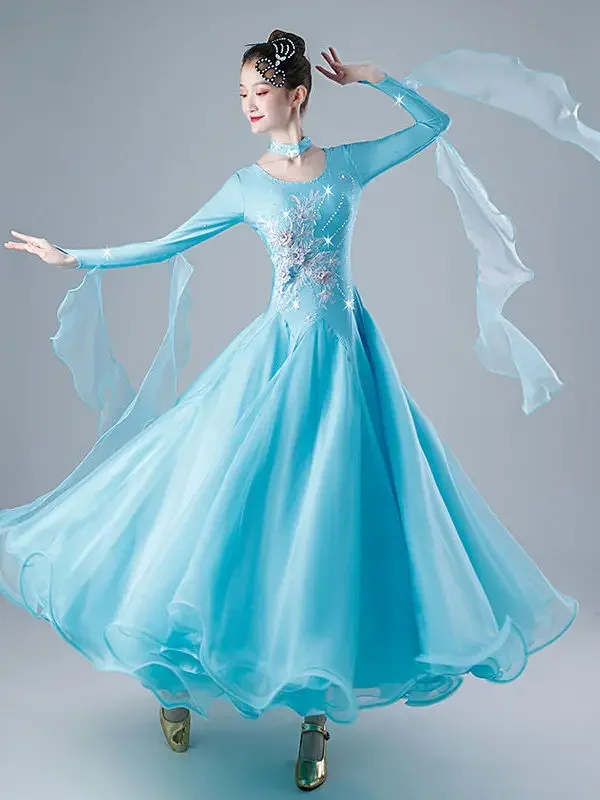 

Social Dance Waltz Dress High-end Modern Ballroom Dance Competition Clothes National Standard Dance Performance Costume