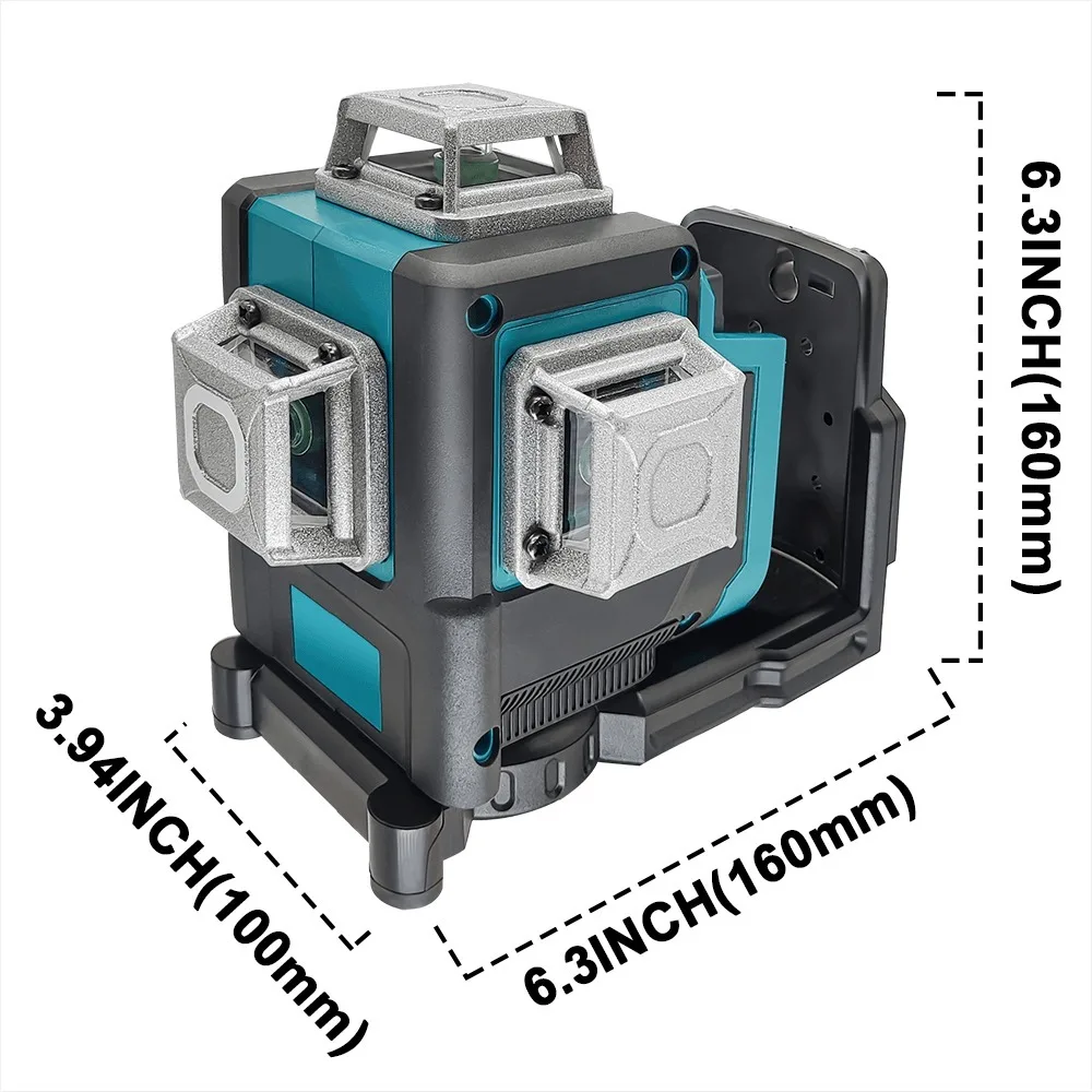 PATUOPRO Cordless Laser Level 360 Horizontal And Vertical 12 Lines Powerful Self-leveling Power Tool For Makita 18V Battery