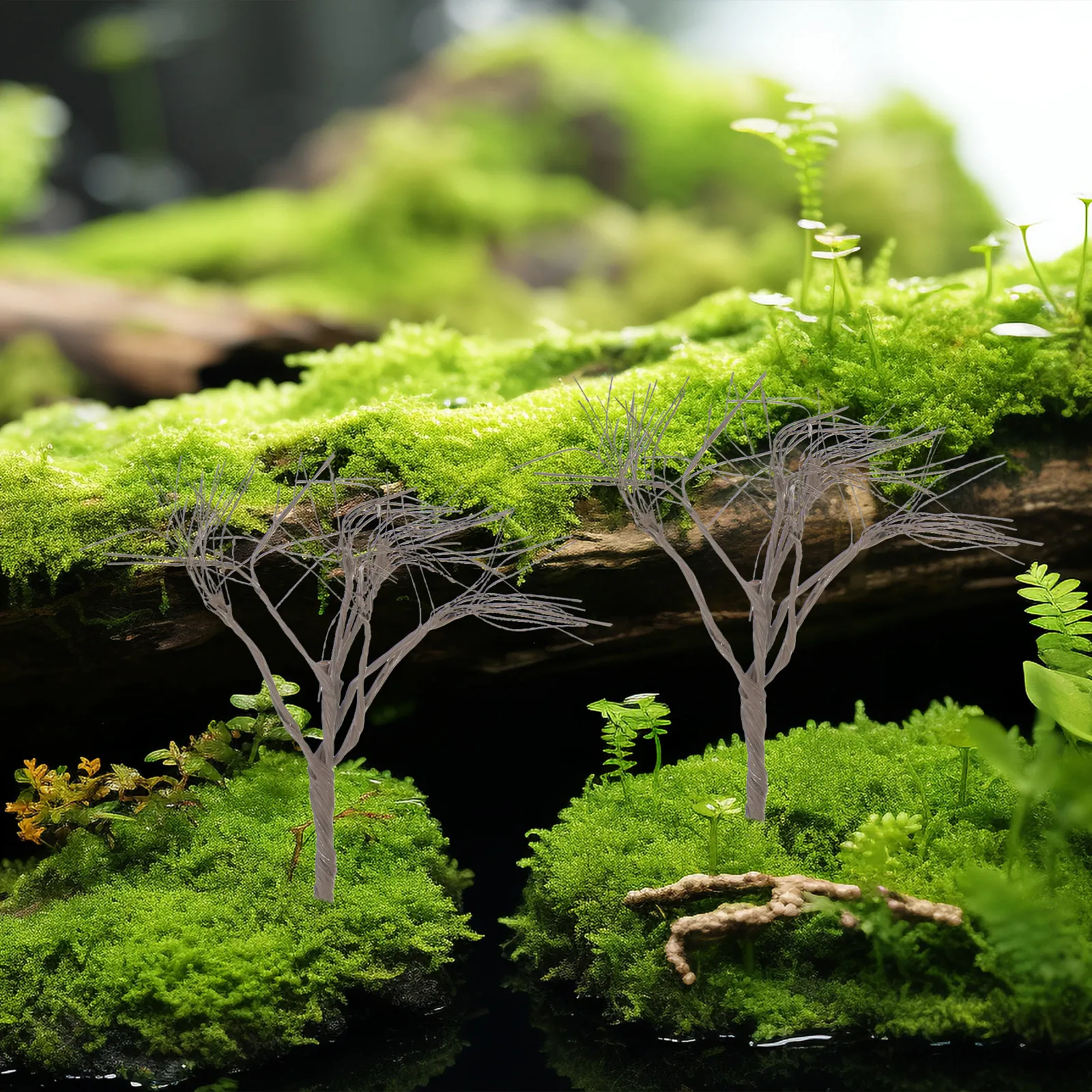 

10Pcs Miniature Cherry Blossom Bare 9Cm Artificial Plant DIY Village Railroad Scenery Micro Landscape Diorama