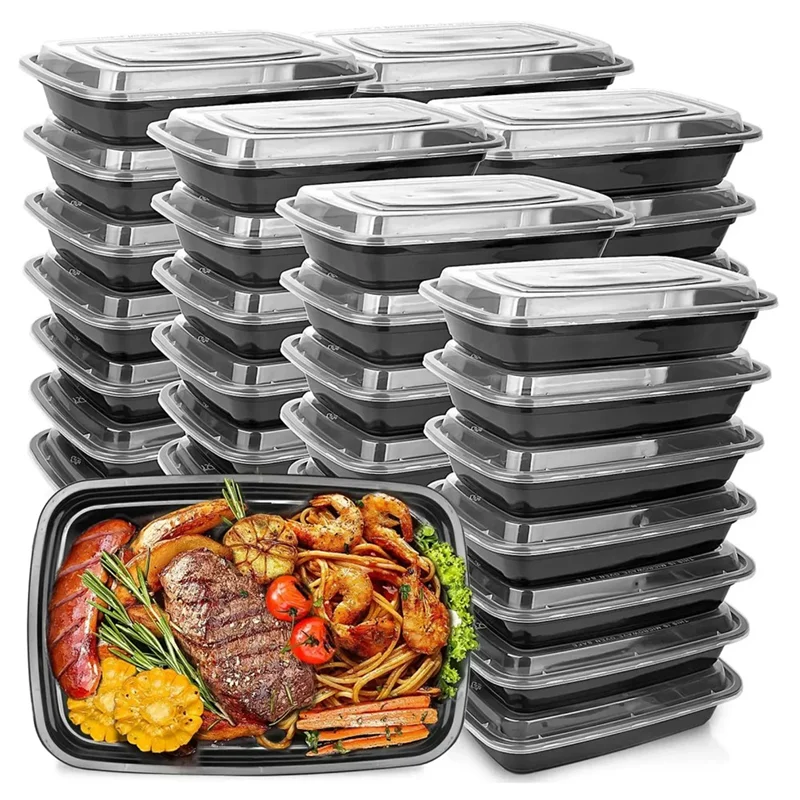 

1000Ml Thick Disposable Takeaway Lunch Box Tableware Can Be Microwave Heated Rectangular Plastic Bowl Food Packaging Box