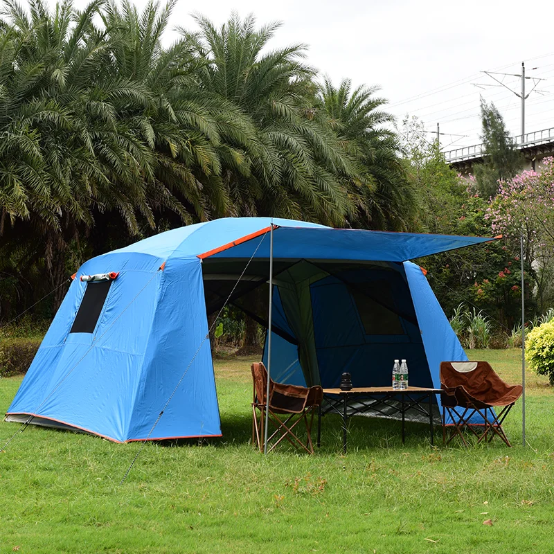 Alltel-Camping Tent with Mosquito Net, Double Layer, Ultralarge, Party, Large Gazebo, Sun Shelter, 5-8 Person, 365x210cm