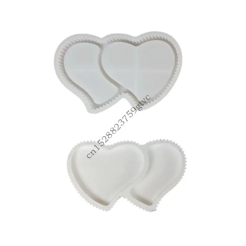 

D0UF Romance Heart Striped Baking Mold Flexible Crafting Tray Soap Tool