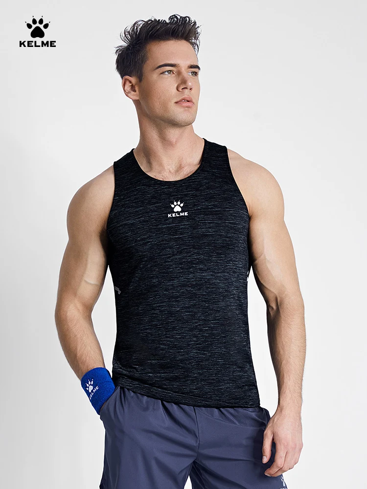 

Kelme Gym Vest Men Bodybuilding Sleeveless Sports Tank Top Quick-drying Mesh Fitness Running Tank Top Men Clothes 2024 Summer