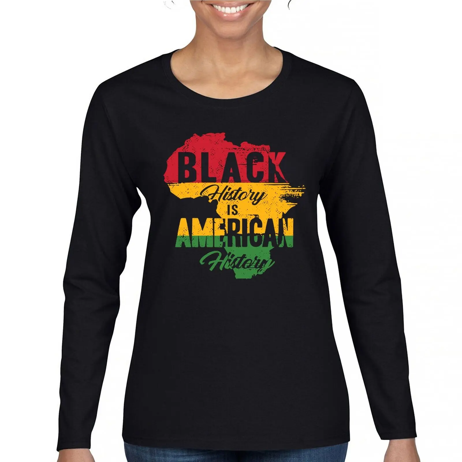 

Black History Is American History Women's Long Sleeve T-shirt African American