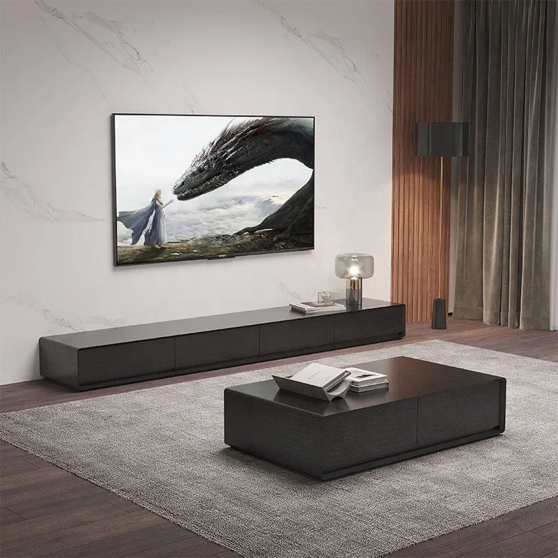 VIC خزانة منصة بسيطة إيطالية لغرفة المعيشة شقة صغيرة خزانة فيلم الهبوط الشمال الحديثة خزانة تلفزيون سوداء