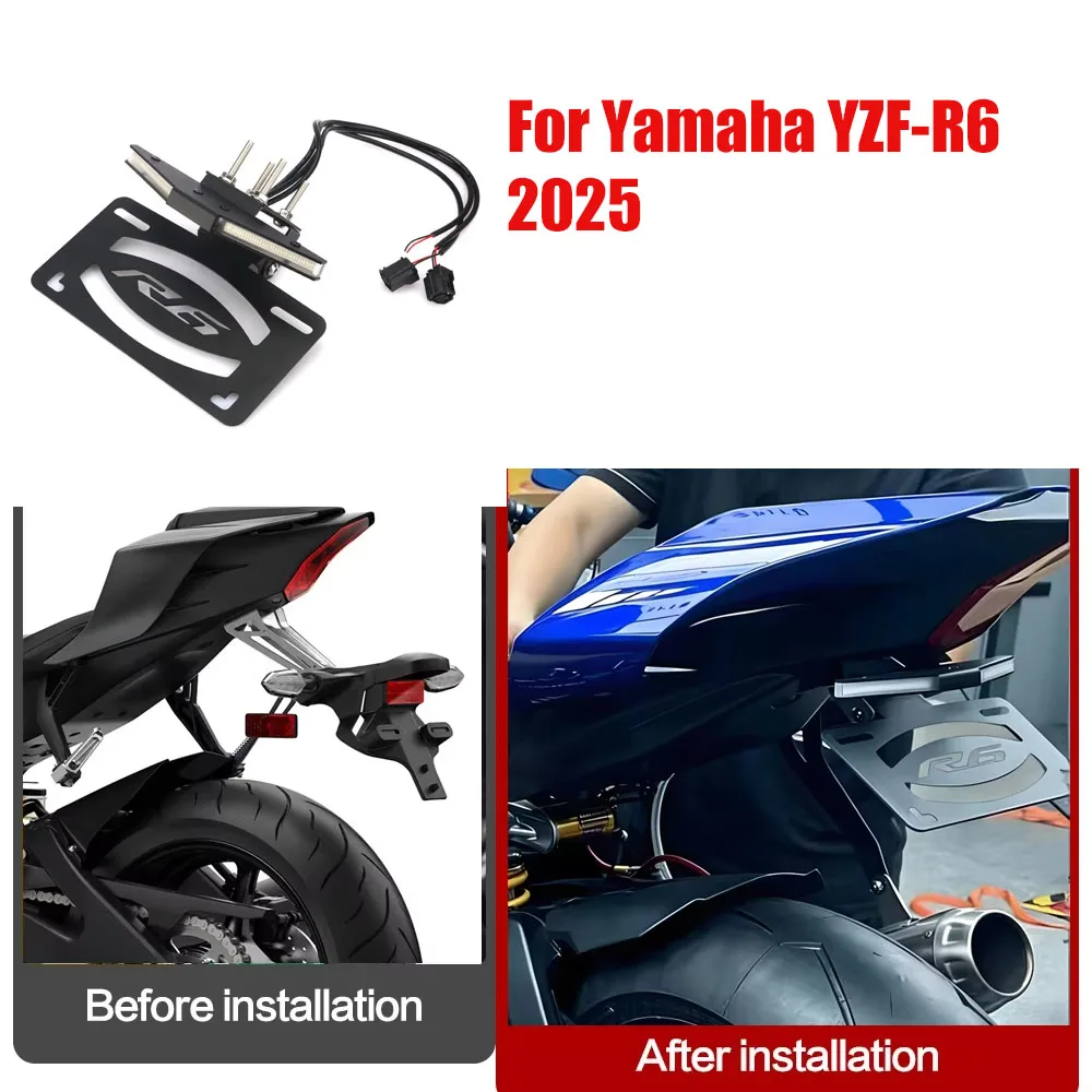 New Motorcycle Accessories Tail Tidy Fender Rear Bracket License Plate Frame Holder For Yamaha YZF-R6 YZFR6 YZF R6 2015-2025