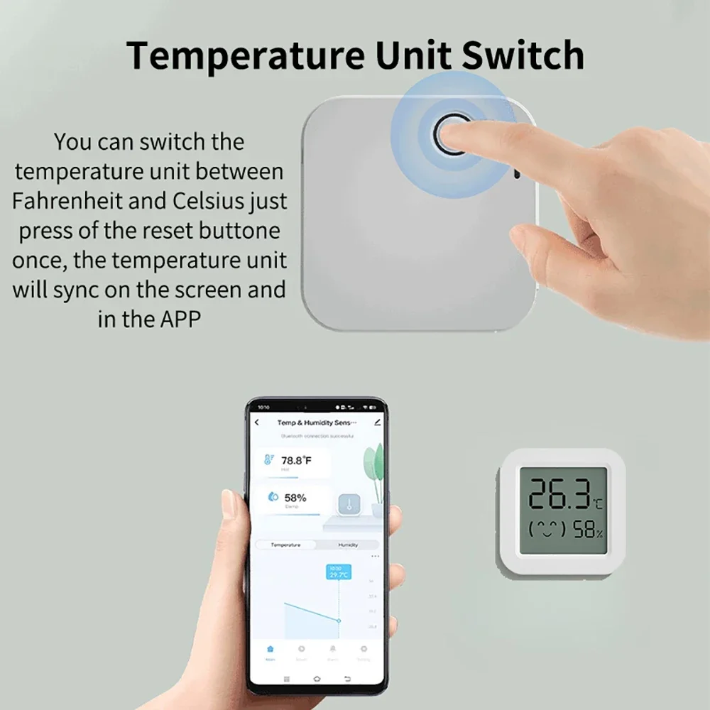 Termómetro para Xiaomi Mijia 2, Sensor de temperatura y humedad con Bluetooth, medidor de humedad, pantalla LCD inteligente, aplicación Digital Mijia