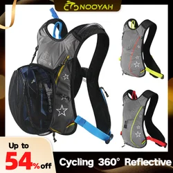 NOOYAH Sac de vélo Réfléchissant à 360° Sac à dos cycliste Unisexe Course à pied Sport Sac de vélo Voyage Accessoires imperméables avec chapeau en filet