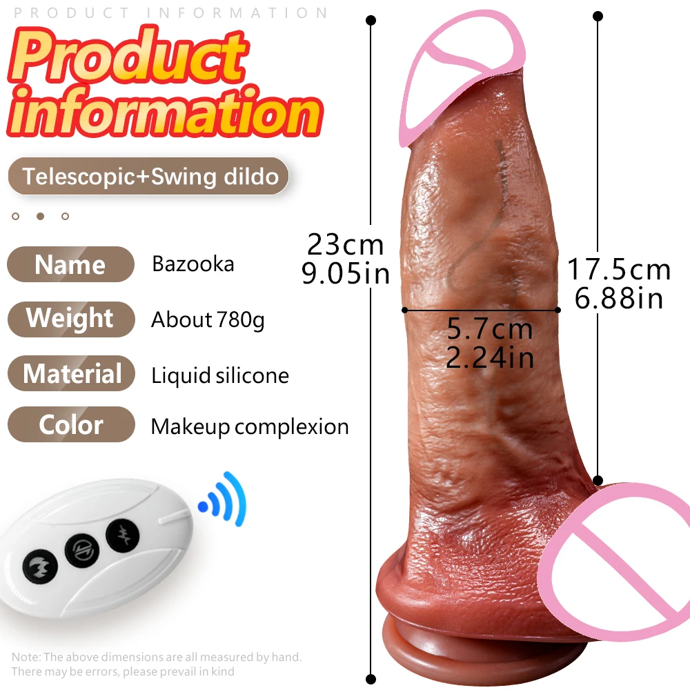 Huge Dildo Vibrator Dildo Heating Wireless Remote Telescopic Dildo Vibrator For Women Realistic Penis Swing Dick SexToys