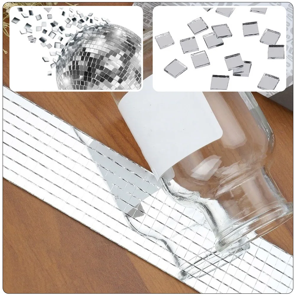 

1 Roll Mosaic Wall Sticker DIY Mirror Decals Self-Adhesive Tile Stickers Decorative Wall Decals for Home Nursery Living Room