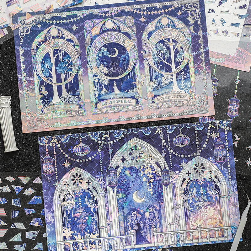 4/8 Pcs Large Dream Island Series Puzzle Stickers Phantom Li
