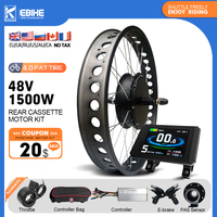 48V 1500W Fat Tire Bike Electric Motor 20/24/26 Inch Wheel Rear Cassette Brushless Hub Motor Kit For Snow ebike Conversion Kit