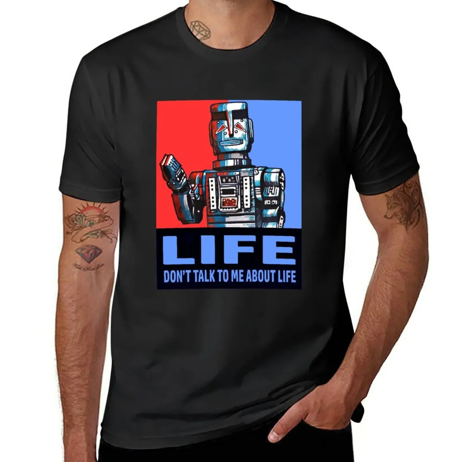 

New MARVIN THE PARANOID ANDROID - HITCHHIKERS GUIDE TO THE GALAXY T-Shirt sports fan t-shirts custom t shirt tshirts for men