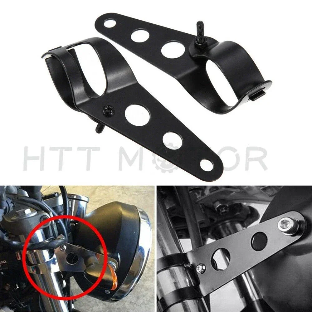 

Side Mount Headlight Clamp Brackets For Motorcycle 34-46mm Fork Tubes Universal Motorcycle Parts