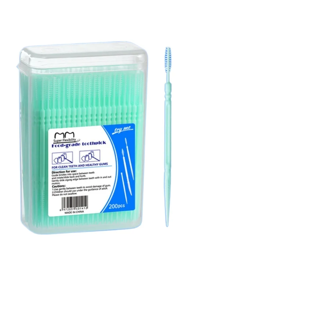 

200Pieces/Box High Quality Double Head Toothpick Ultra Fine Portable Disposable Flosser Teeth Care Sticks Oral Cleaning
