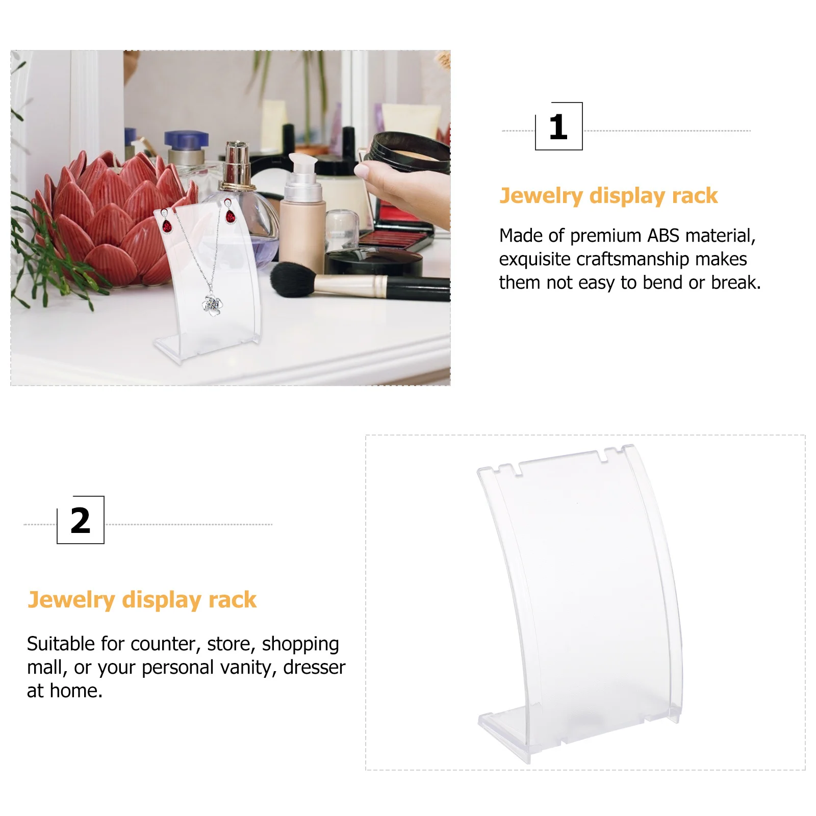 

Plastic Earring Display Rack Necklace Organizer Holder Stylish Jewelry Storage Stand for Dressers Boutiques Shops