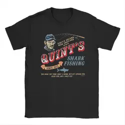 Men Quint's Shark Fishing Wood Jaws T Shirts 100% Cotton Clothing Novelty Short Sleeve O Neck Tee Shirt Plus Size T-Shirts