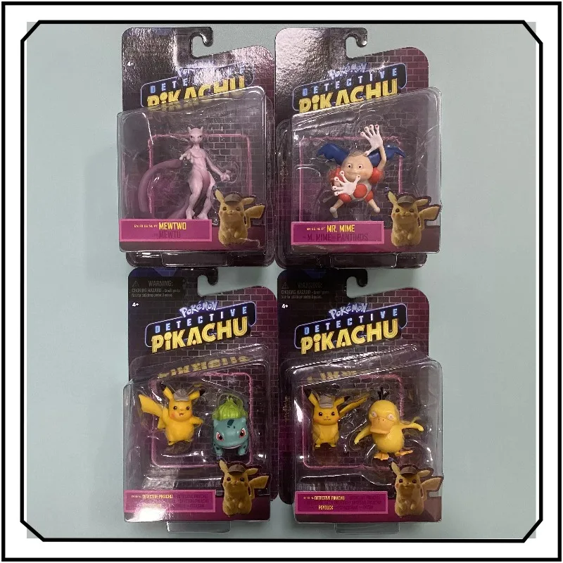 Figurines Pokémon originales : Mr. Mime, Pikachu, Psyduck, Bulbasaur – Modèles d'anime exquis et réalistes