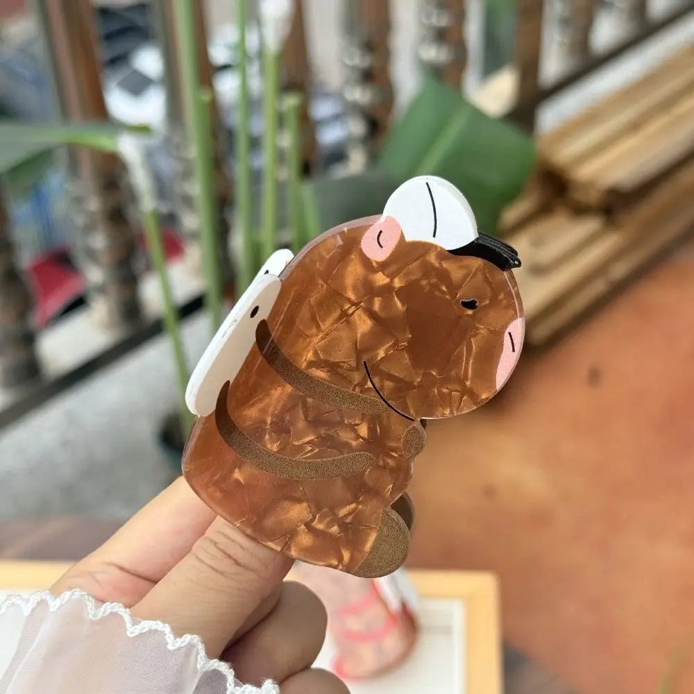 

Sweet Acrylic Creative Hair Claw Guitar Lovely Cartoon Animal Shark Clip Telephone Shape Little Tram Cute Hair Claw Female