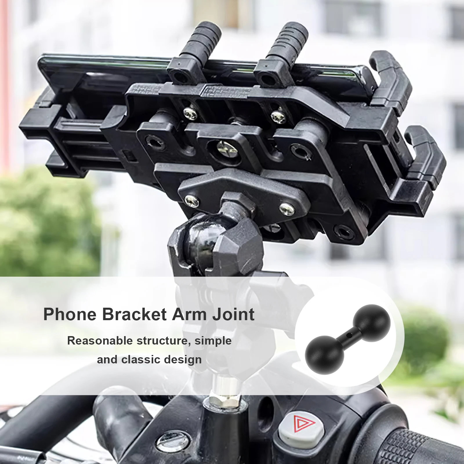 

Connecting Rod Motorbike Ball Joint 25mm Aluminum Motorcycle Phone Holder Mount Compatible Dual Joint Adapter