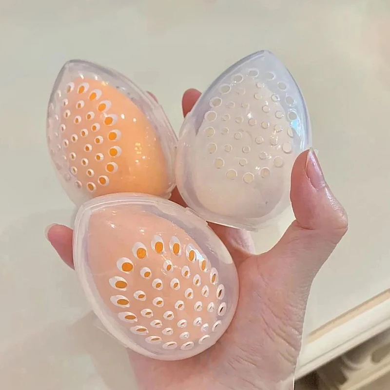 1PC Cosmetic Egg Storage Box Beauty Sponge Stand Storage Case Makeup Blender Puff Holder Empty Cosmetic Drain Container