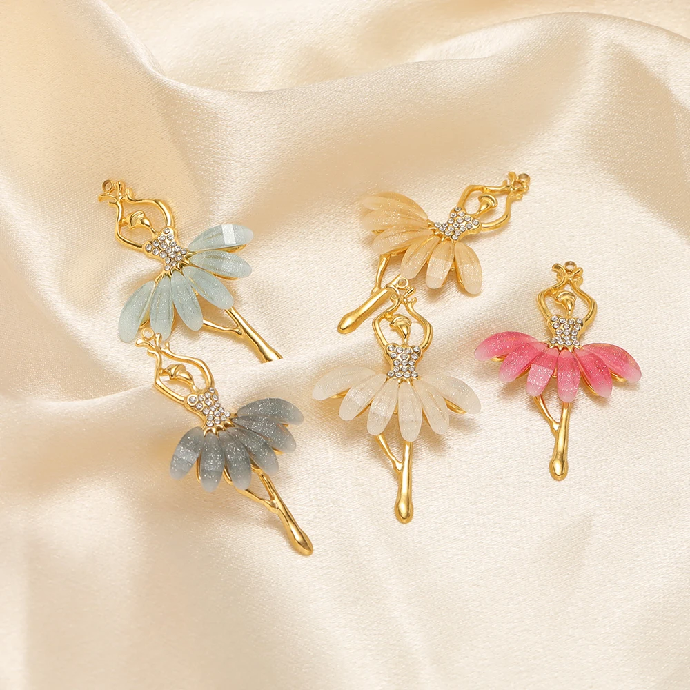 3 Stück Edelstahl-Ballett-Tänzer-Anhänger mit Zirkonia für DIY-Schmuckherstellung, geeignet für Damen-Pulloverketten, Halsketten, Ohrringe und Zubehör. – Detail 4