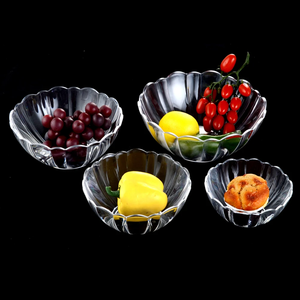 

Dessert Bowl Small Bowls Mini Salad Lotus Transparent Fruit Container Vegetable Serving