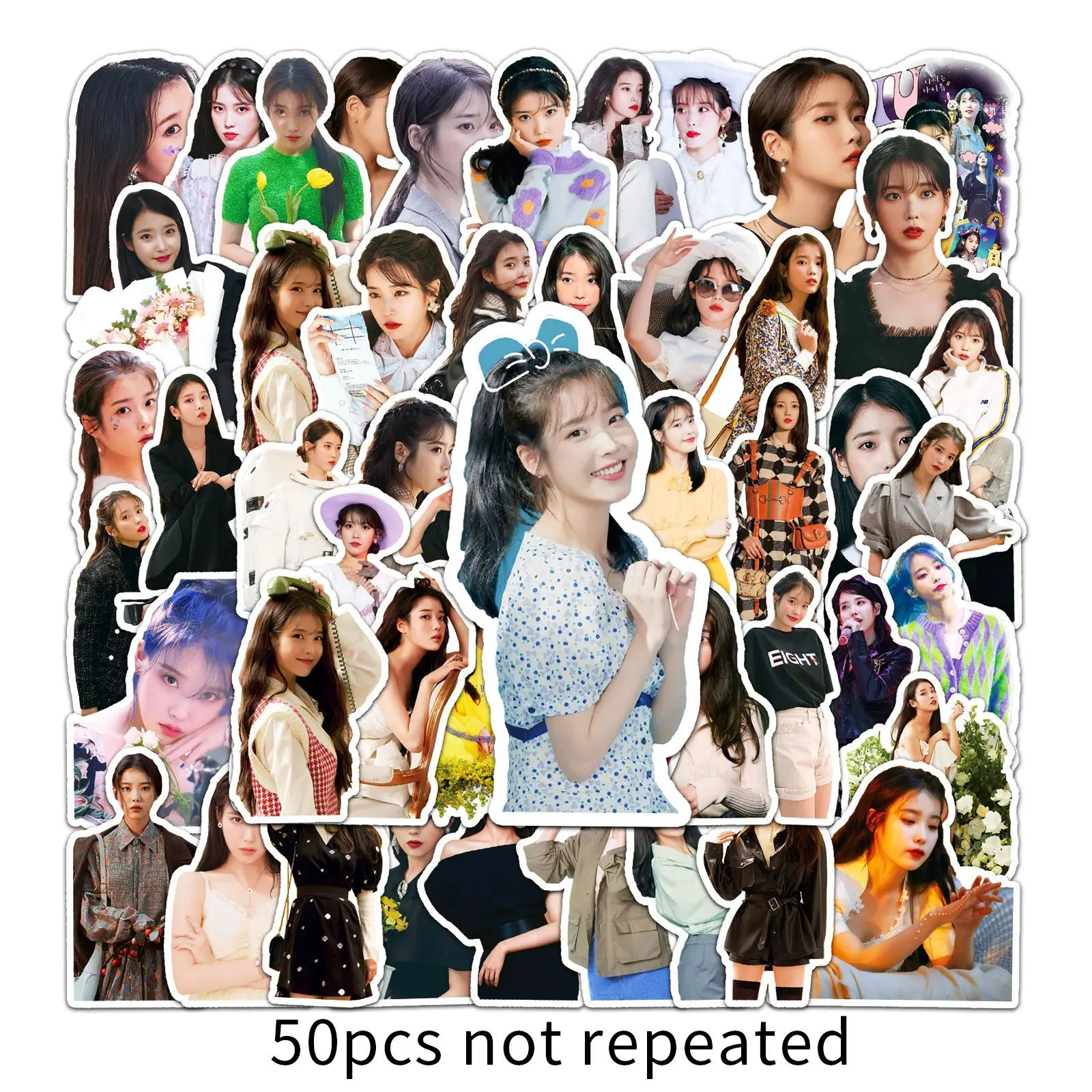 50pcs الكورية سوبر شعبية مجموعة ستار مروحة جمع DIY الهاتف ملصق مضاد للمياه