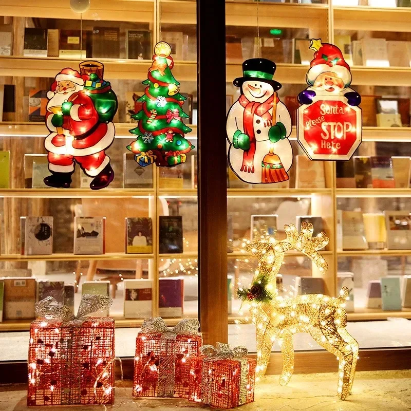 Weihnachten Fenster Dekorative Saugnapf Lichter Christmas Window Suction Cup Lights LED Suction Cup Window Hanging Lights image 4