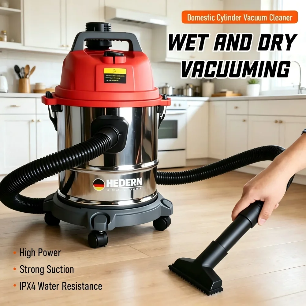 4000W 30L Wet And Dry Vacuum Cleaner Stainless Steel Tank Powerful Industrial Vacuum Cleaner for Car Wash Shop Household Use