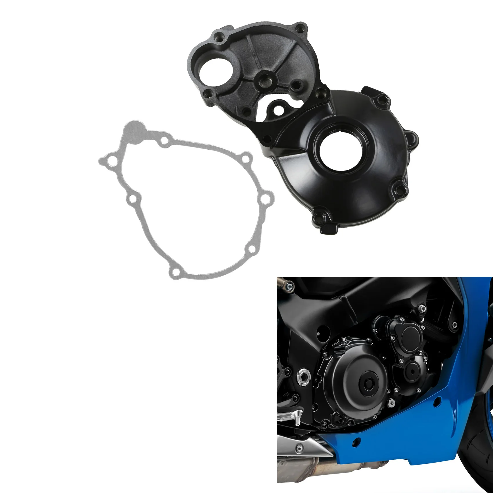 Black Engine Stator Cover Crank Case For Suzuki GSXS1000GT 2022-2024 GSXS1000F 2015-2020 GSXS950 2021