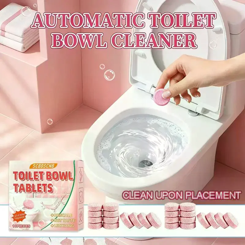 10Pcs/Box Toilet Effervescent Tablets Just Drop Into Toilet Or Tank Gentle To Glaze Scrub Free Home Toilet Cleaner