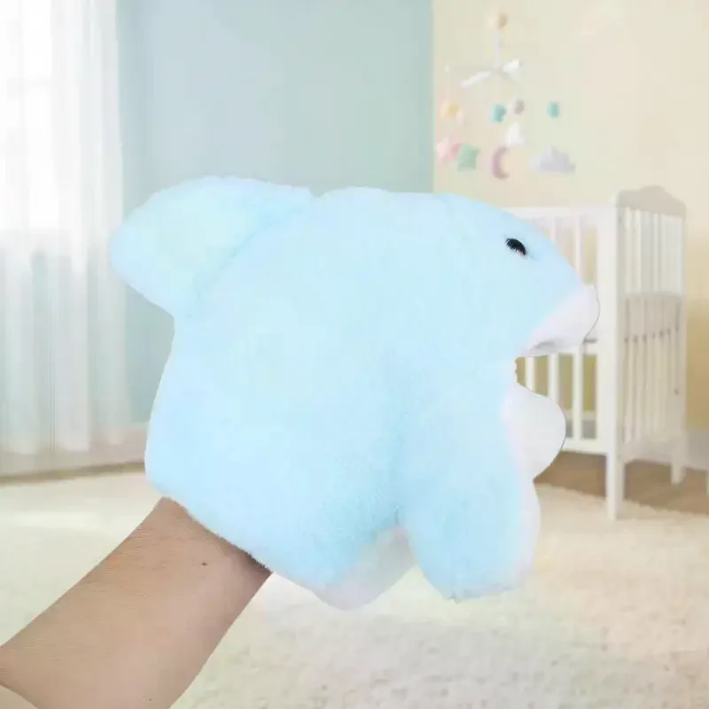 Baby's Education Toy, Stuffed Blue Shark Hand Puppet, Charming Gift for Kids, Interactive Plush Doll