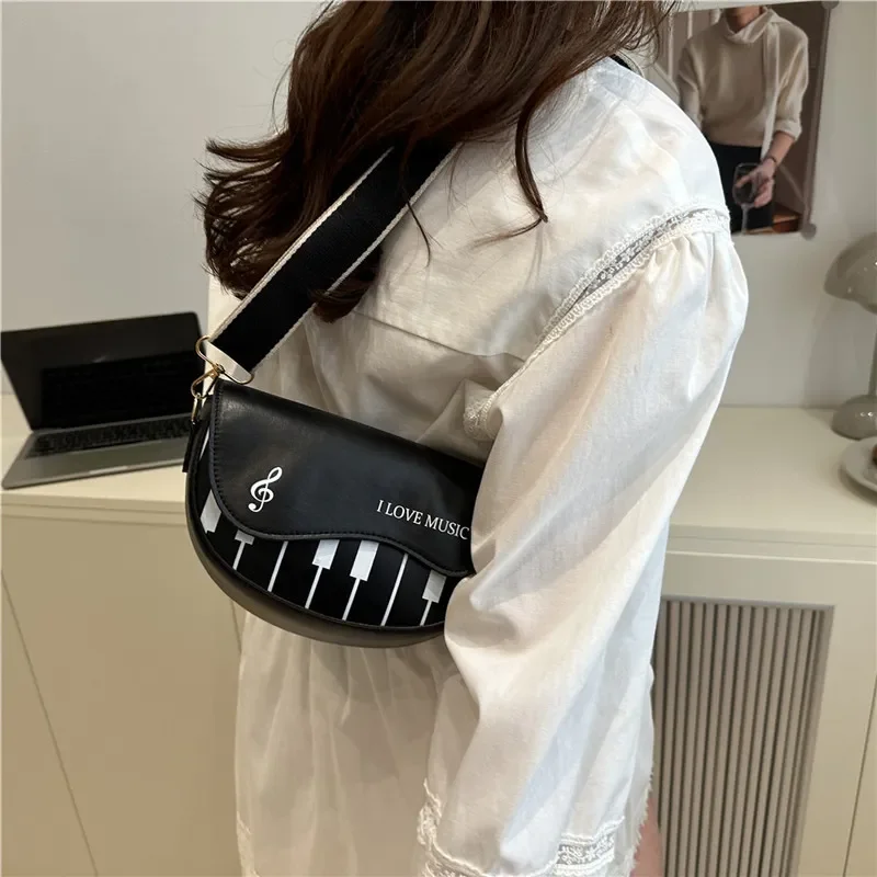Small Square Crossbody Bag Women Piano Keys Printing Design One Shoulder Strap Korean Style Fashionable 2025 New Arrival view 4