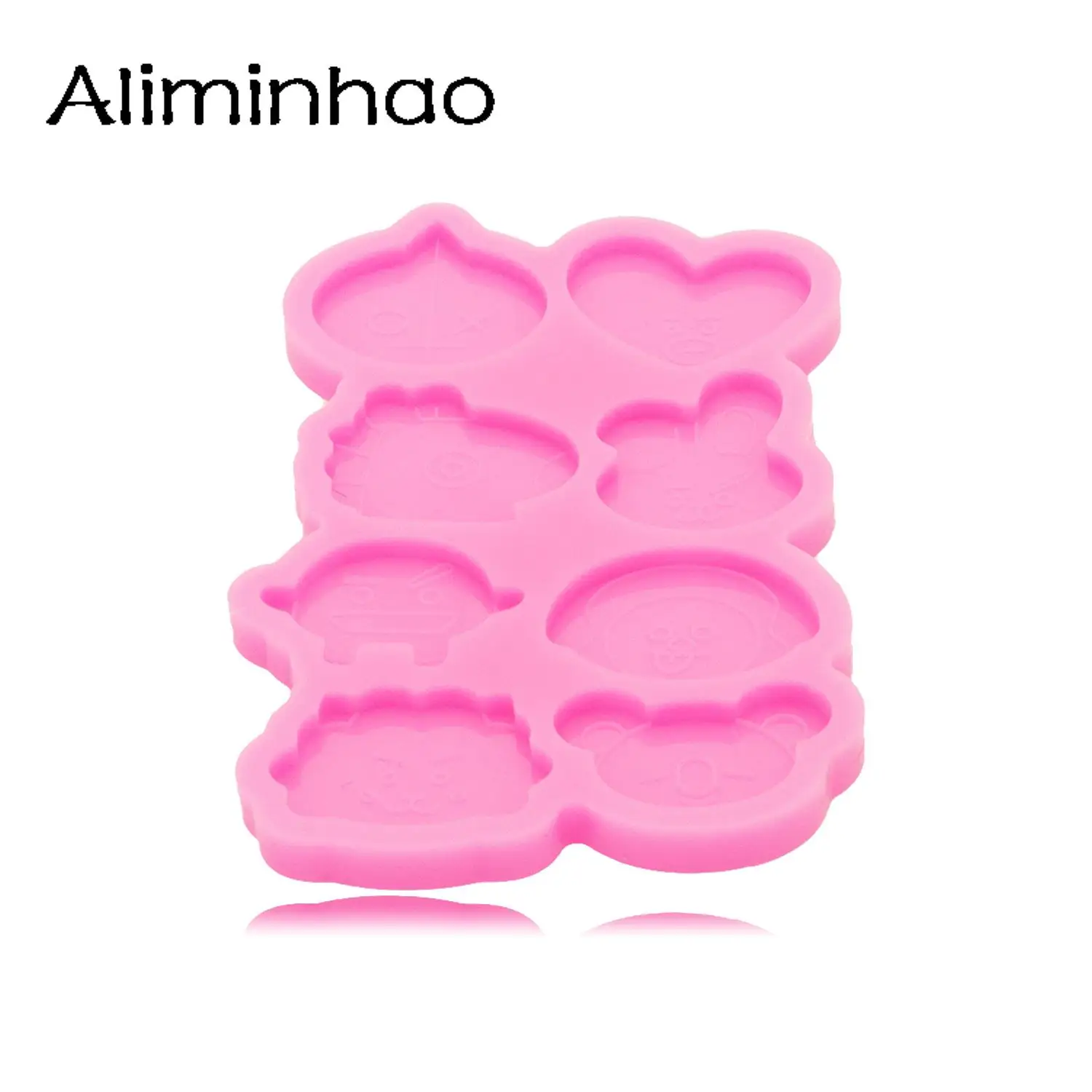 DY1172 Glossy Cartoon Rabbit Silicone Phone Grip mold Resin Crafts with Epoxy Mold, Bear Silicone Mold Polymer Clay Chocolate