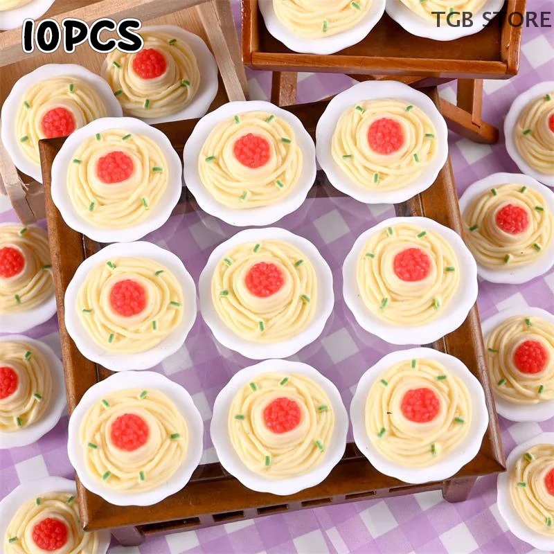 10PCS/Bag Simulation Noodles Dollhouse Toy Accessories Miniature Food Play Scene Model Micro Landscape Ornaments Home Decor