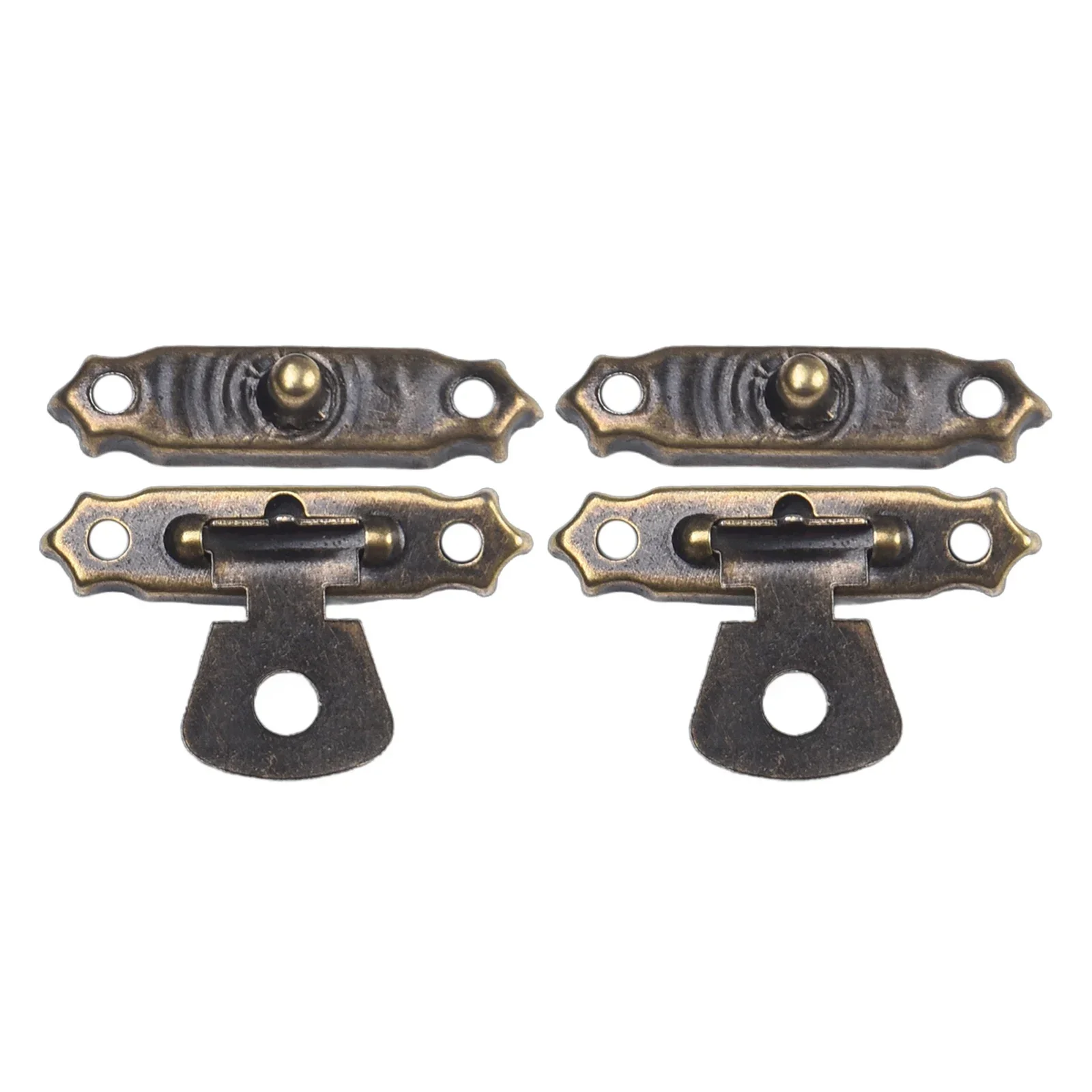 15pcs/set Antique Bronze Hinges 16*12mm With Box Latch Hasp Clasps 26*15mmw/screws Retro Buckle Padlock Wood Jewelry Case Lock