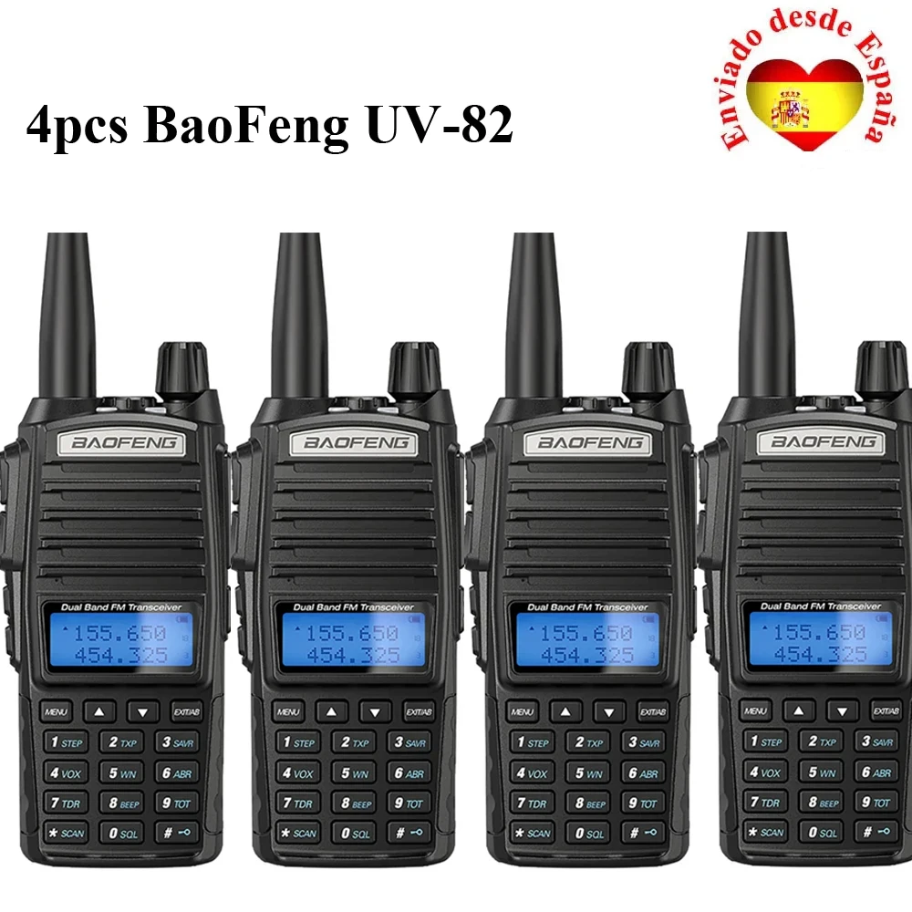 

4PCS Baofeng UV-82 5W Dual Band 136-174 & 400-520MHz Walkie Talkie UV82 128 Channels CTCSS DCS Portable Ham Radio