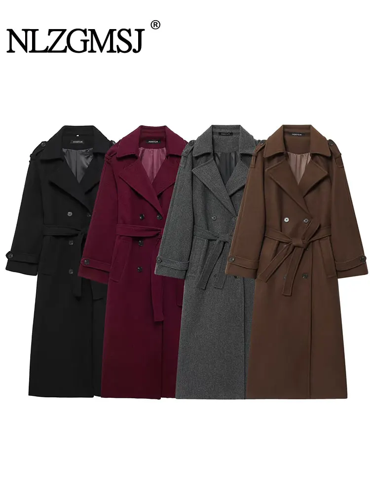

NLZGMSJ Vintage Casual Chic Solid Women Jackets Turn-down Collar Long Sleeve Coats New Fashion 2025 Autumn Winter Jacket Outwear
